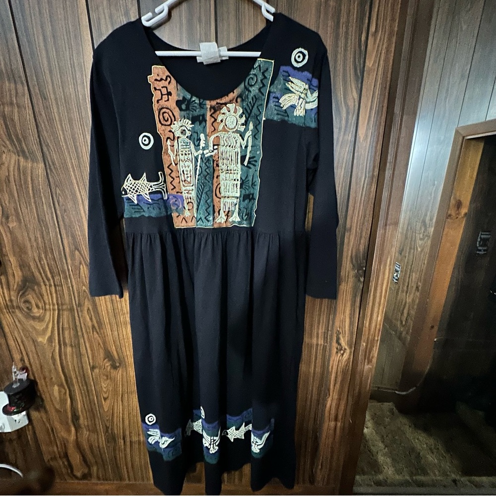 Vintage Decorated Maxi Dress, OS
